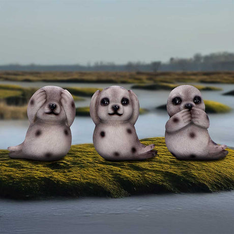 Three Wise Seals Decorative Resin Figurine Set - Shop Figurines Small (Under 15cm) At Gift Moments - 1