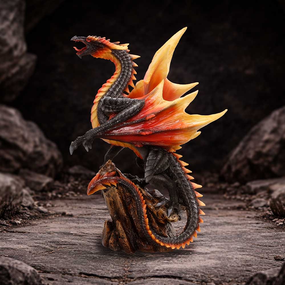 Obsidian Inferno Dragon Figurine 23.7cm - Shop Figurines Medium (15-29cm) At Gift Moments - 1