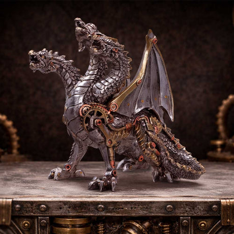 Three Headed Steampunk Dragon 23cm - Shop Figurines Medium (15-29cm) At Gift Moments - 1