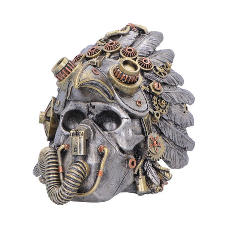 Steampunk Feather Skull 15.7cm - Shop Figurines Medium (15-29cm) At Gift Moments - 3