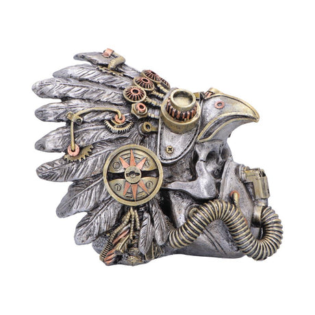 Steampunk Feather Skull 15.7cm - Shop Figurines Medium (15-29cm) At Gift Moments - 5