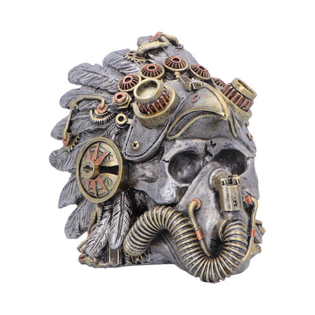 Steampunk Feather Skull 15.7cm - Shop Figurines Medium (15-29cm) At Gift Moments - 2