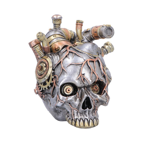 Cardiac Cranium Steampunk Silver Skull 17.5cm - Shop Figurines Medium (15-29cm) At Gift Moments - 2