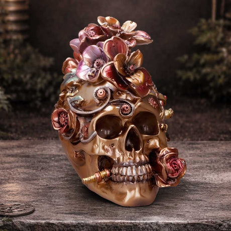 Clockwork Bloom Steampunk Skull 16cm - Shop Figurines Medium (15-29cm) At Gift Moments - 1