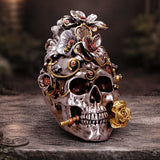 Clockwork Bloom Steampunk Skull 16cm - Shop Figurines Medium (15-29cm) At Gift Moments - 1