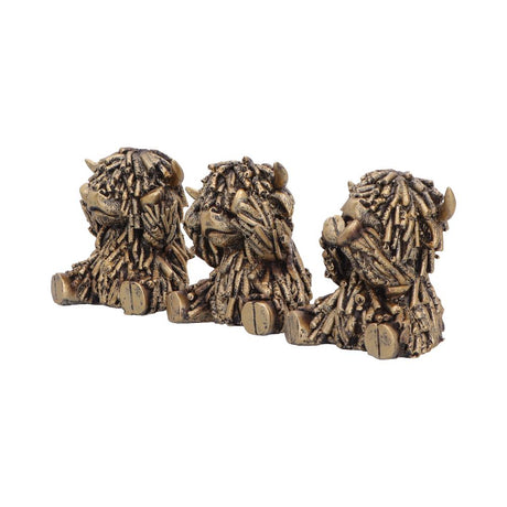 Three Wise Gold Highland Cows 7.5cm - Shop Figurines Small (Under 15cm) At Gift Moments - 3