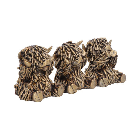 Three Wise Gold Highland Cows 7.5cm - Shop Figurines Small (Under 15cm) At Gift Moments - 4