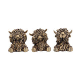Three Wise Gold Highland Cows 7.5cm - Shop Figurines Small (Under 15cm) At Gift Moments - 2