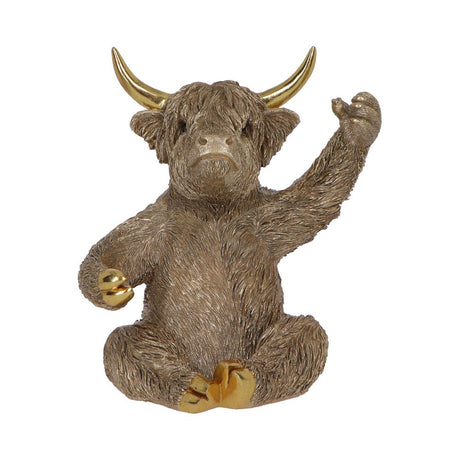 Gold Highland Cow Wine Bottle Holder 26.8cm - Shop Guzzlers & Wine Bottle Holders At Gift Moments - 2