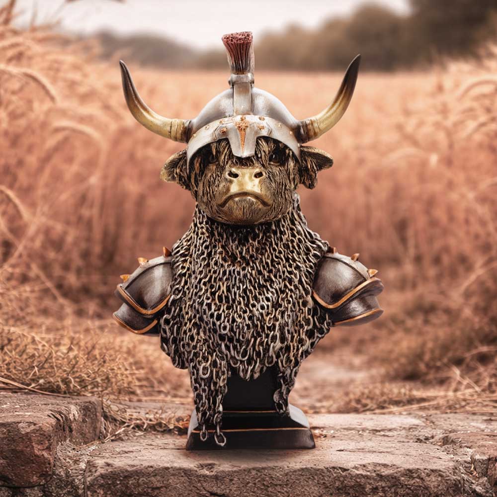 Gold Highland Cow Guard 26.7cm - Shop Figurines Medium (15-29cm) At Gift Moments - 1
