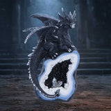 Black Dragon on Geode Figurine 20.8cm - Shop Figurines Medium (15-29cm) At Gift Moments - 1