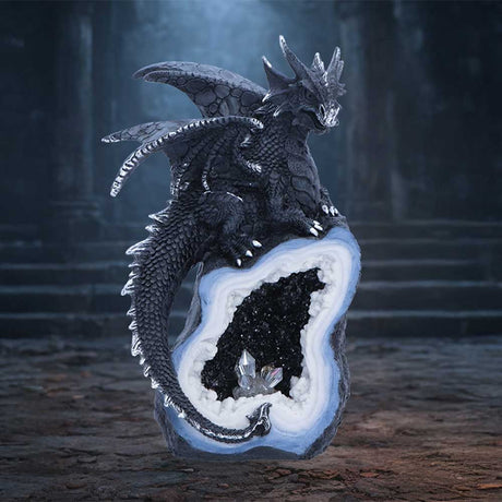 Black Dragon on Geode Figurine 20.8cm - Shop Figurines Medium (15-29cm) At Gift Moments - 1