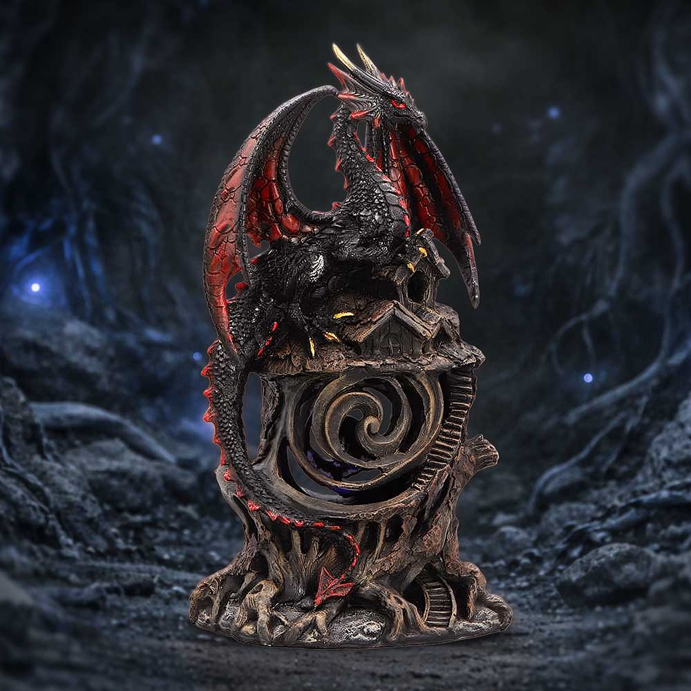 Light-up Red and Black Dragon Hollow Figurine 23.5cm - Shop Figurines Medium (15-29cm) At Gift Moments - 1