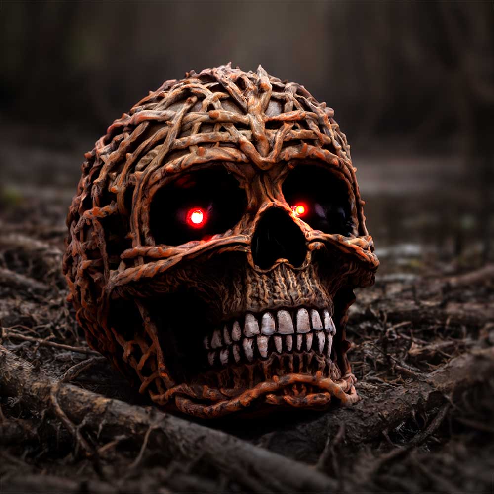 Rooted Vine Skull LED Figurine 15.8cm - Shop Figurines Medium (15-29cm) At Gift Moments - 1