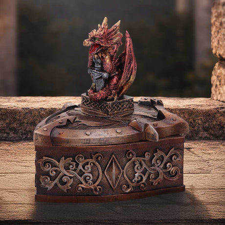 Red Dragon on Shield Box 10.5cm - Shop Boxes At Gift Moments - 1