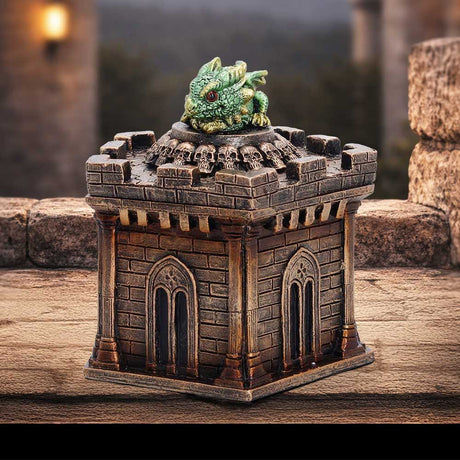 Green Dragon on Castle Crypt Box 12.5cm - Shop Boxes At Gift Moments - 1