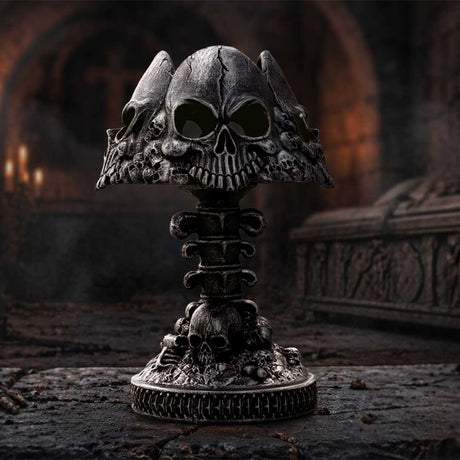 Gothic Skull Lamp Silver 22.6cm - Shop Lamps At Gift Moments - 1