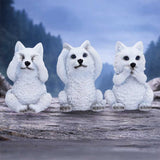 Three Wise Wolf Pups 9cm - Shop Figurines Small (Under 15cm) At Gift Moments - 1