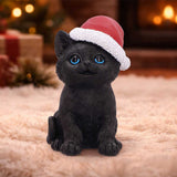 Black Cat with Santa Hat 18cm - Shop Figurines Medium (15-29cm) At Gift Moments - 1