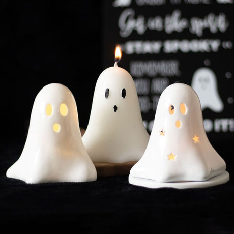 Unscented Ghost Candle 10cm: 6 - Candles By Gift Moments