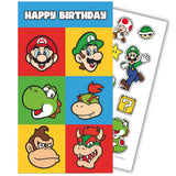 Super Mario Birthday Card With Stickers