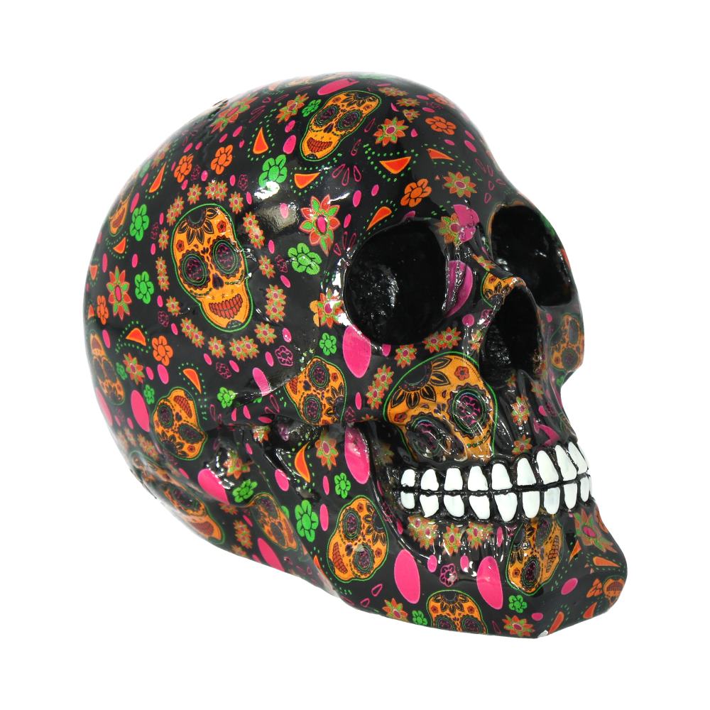 Viva! Day of the Dead Print Skull 19cm: 2 - Figurines Medium (15-29cm) By Gift Moments