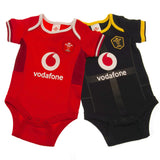 Wales RU Short Sleeve Bodysuit Twin Pack: 1 - Baby Clothing By Gift Moments