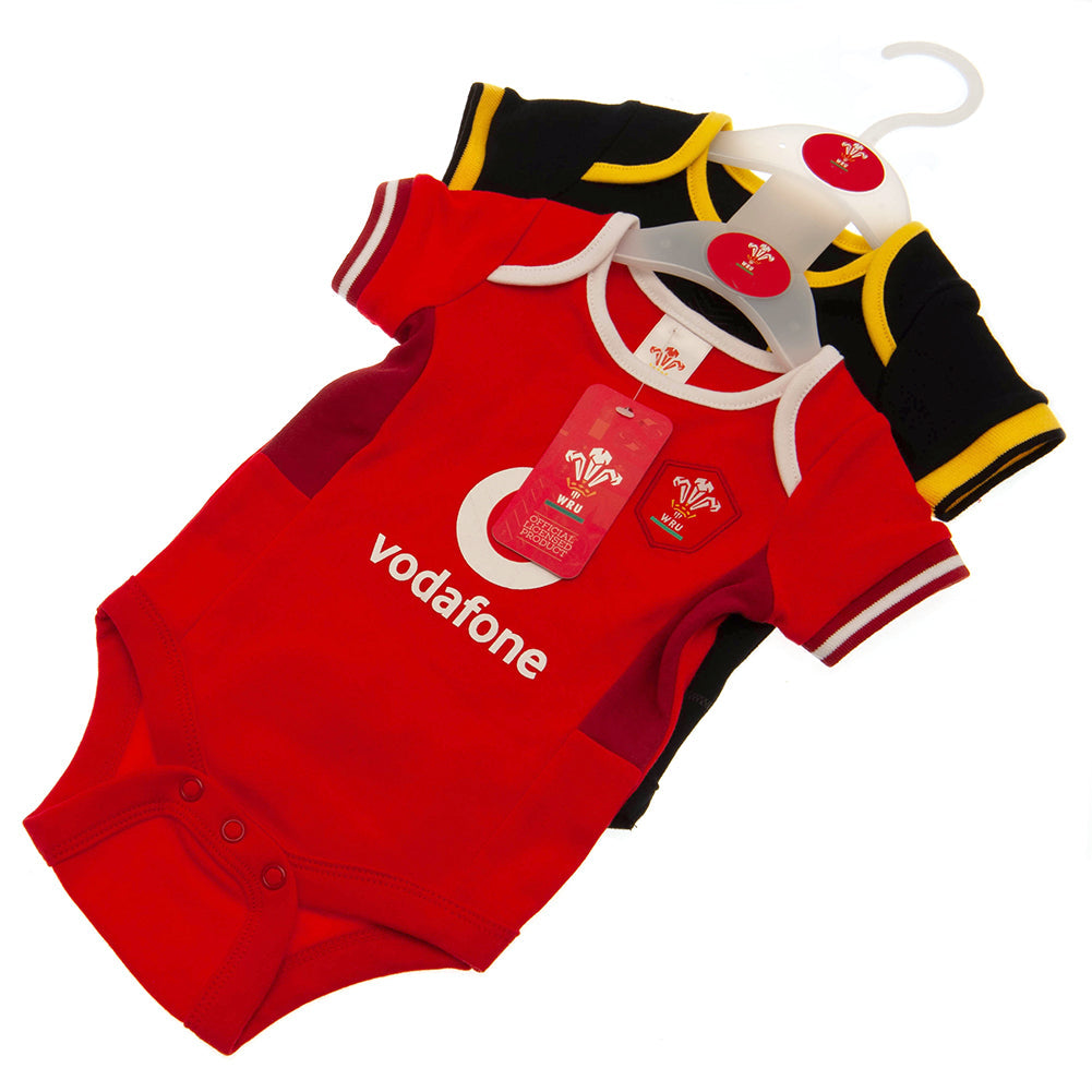 Wales RU Short Sleeve Bodysuit Twin Pack: 5 - Baby Clothing By Gift Moments