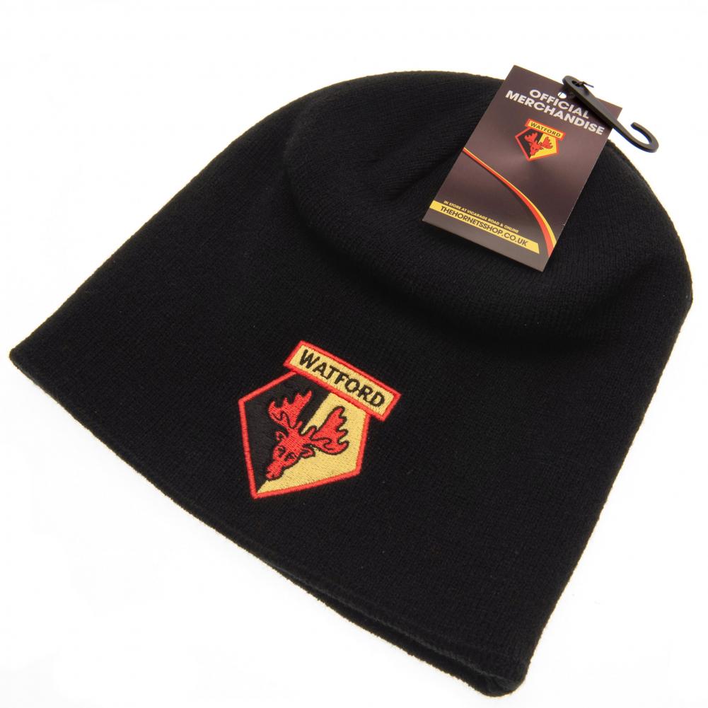 Watford FC Black Beanie: 3 - Caps & Hats By Watford