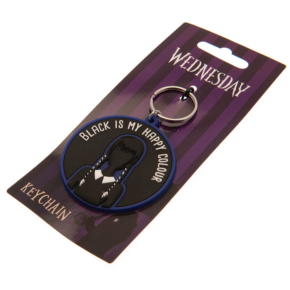 Wednesday Happy Colour PVC Keyring: 3 Keyrings By Wednesday