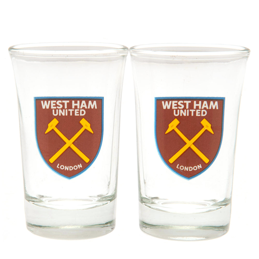 West Ham United FC 2pk Shot Glass Set: 1 - Glassware By West Ham United