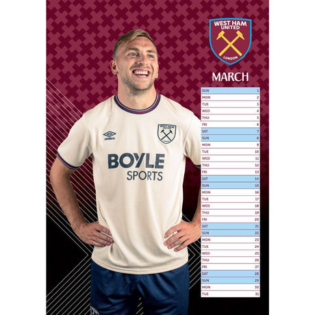 West Ham United FC A3 Calendar 2026: 3 - Calendars By West Ham United