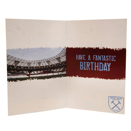 West Ham United FC Birthday Card With Stickers: 3 Greeting Cards By West Ham United