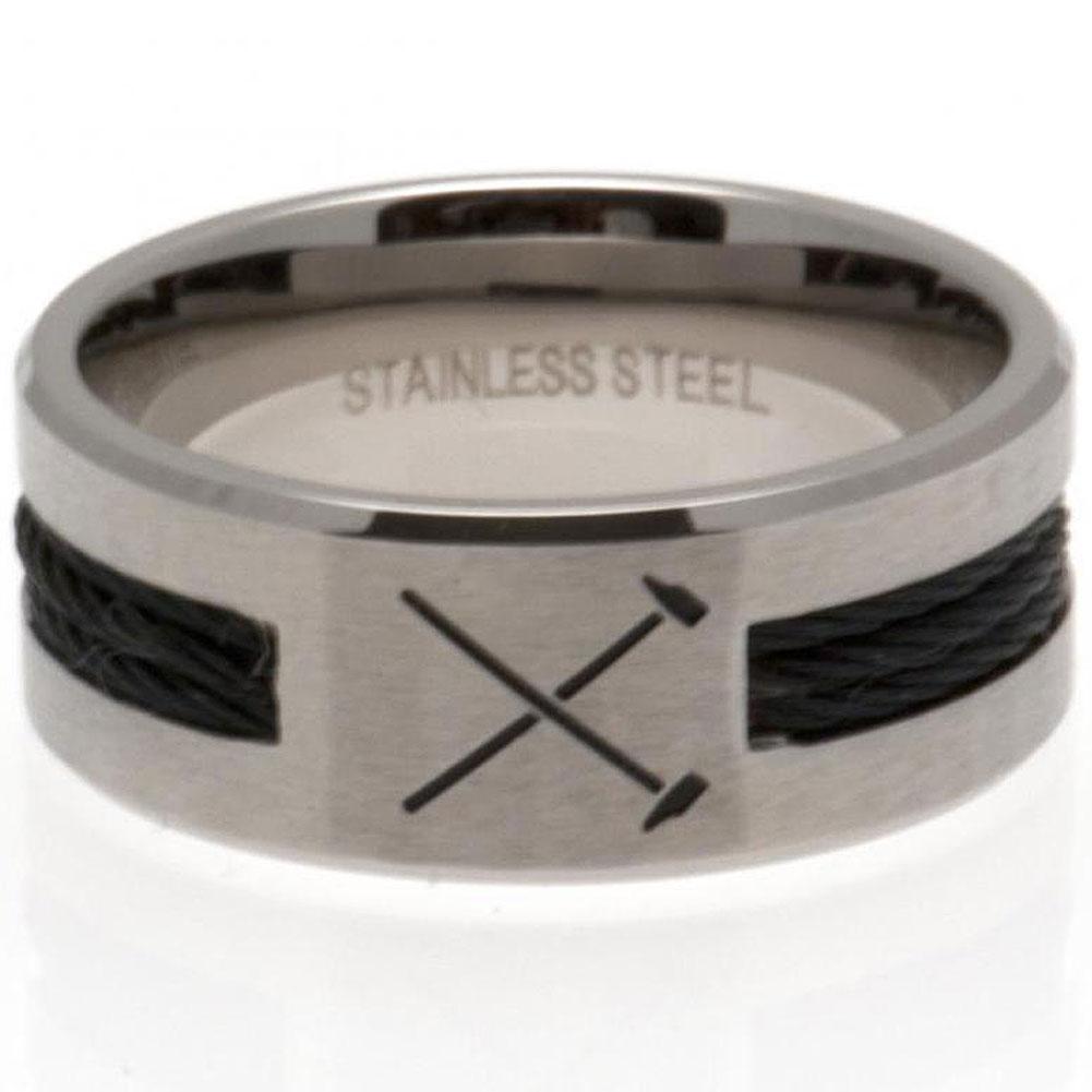 West Ham United FC Black Inlay Ring Large HM: 1 - Jewellery By West Ham United