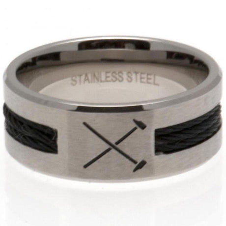 West Ham United FC Black Inlay Ring Small HM: 1 - Jewellery By West Ham United