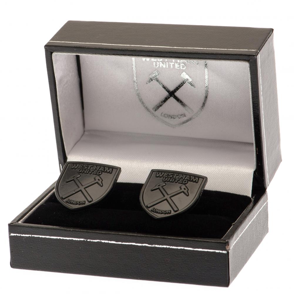 West Ham United FC Black IP Cufflinks: 1 - Cufflinks & Tie Slides By West Ham United