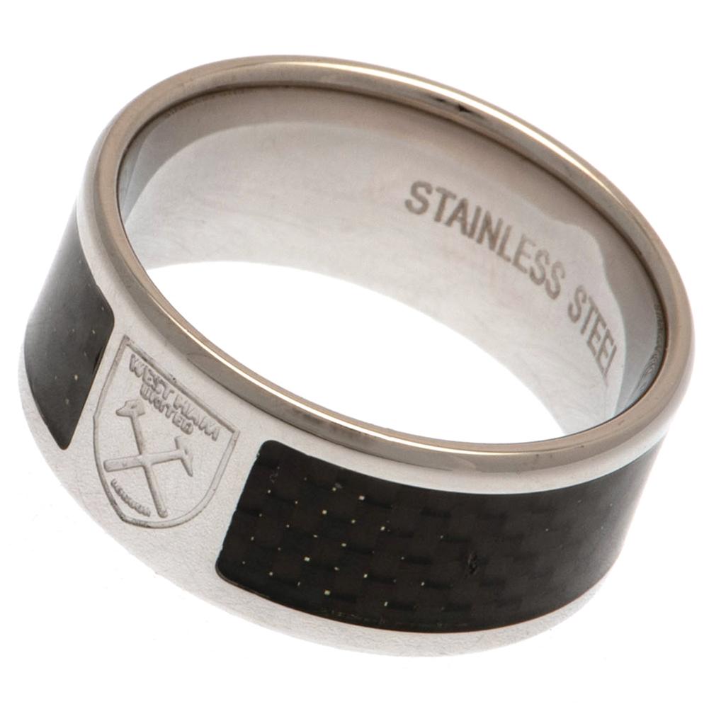 West Ham United FC Carbon Fibre Ring Medium: 3 - Jewellery By West Ham United