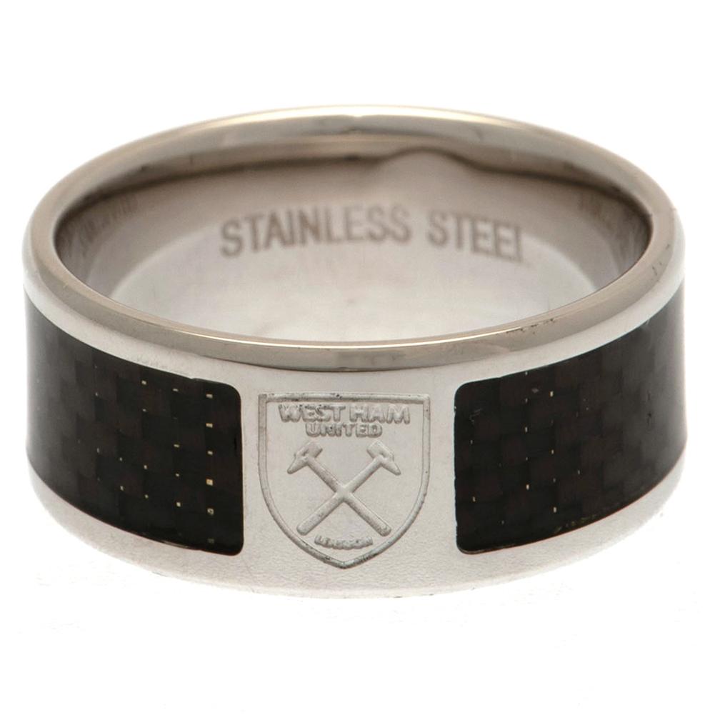 West Ham United FC Carbon Fibre Ring Medium: 2 - Jewellery By West Ham United