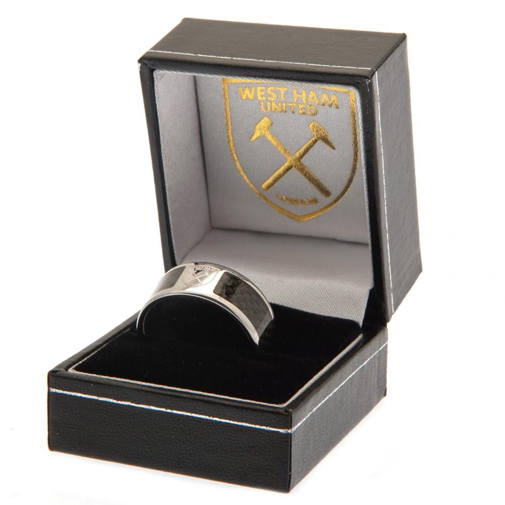 West Ham United FC Carbon Fibre Ring Medium: 1 - Jewellery By West Ham United