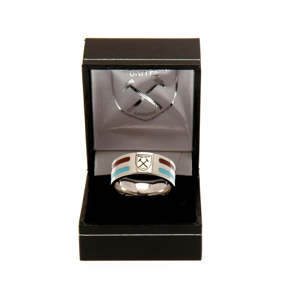 West Ham United FC Colour Stripe Ring Medium: 3 - Jewellery By West Ham United