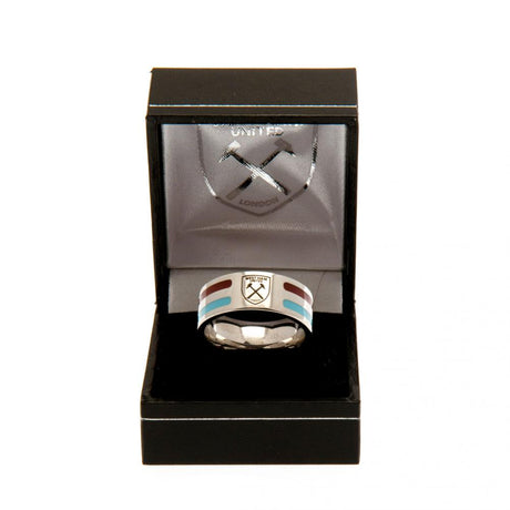 West Ham United FC Colour Stripe Ring Medium: 3 - Jewellery By West Ham United