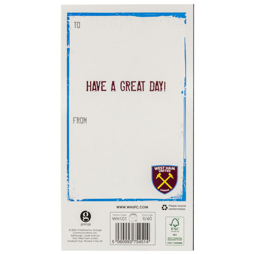 West Ham United FC Crest Birthday Card: 4 - Greeting Cards By West Ham United