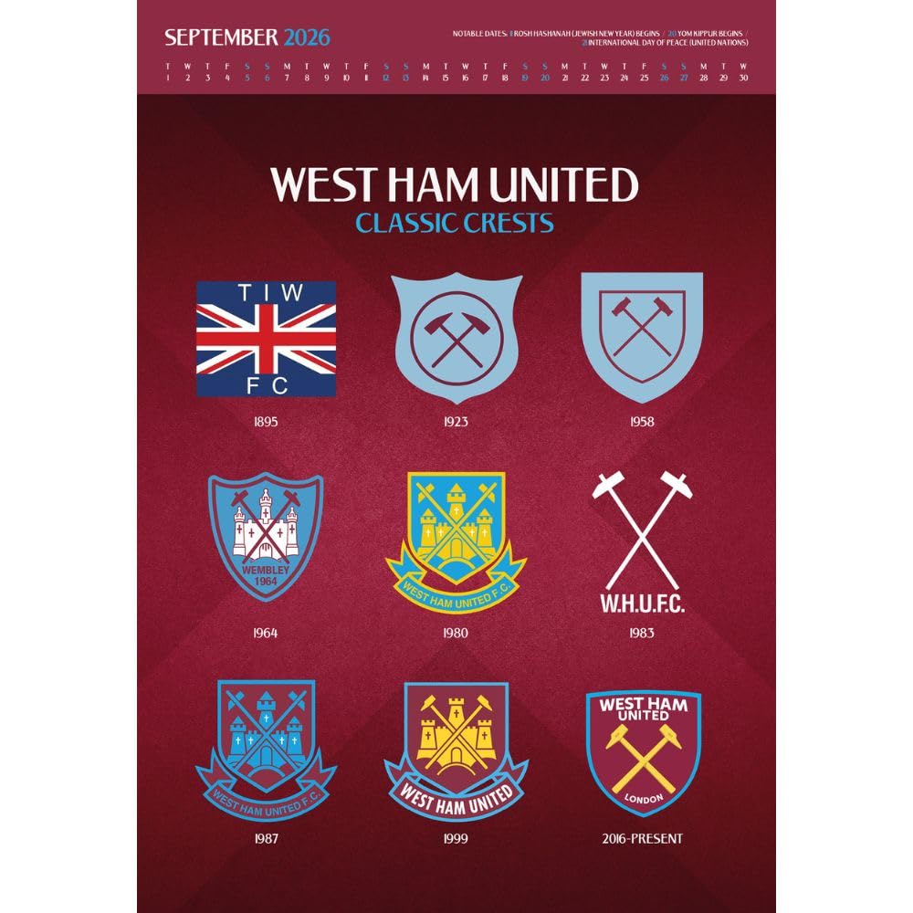 West Ham United FC Deluxe Calendar 2026: 4 - Calendars By West Ham United