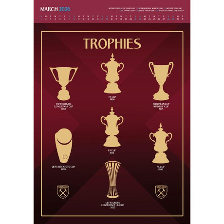 West Ham United FC Deluxe Calendar 2026: 2 - Calendars By West Ham United