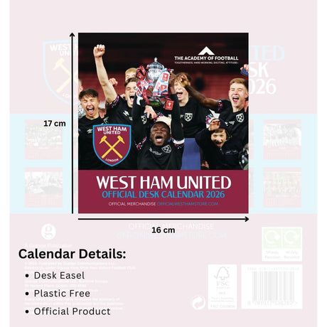 West Ham United FC Desktop Calendar 2026: 5 - Calendars By West Ham United