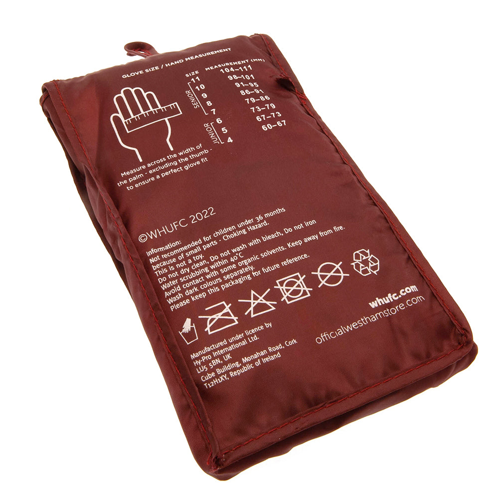 West Ham United FC Delta Goalkeeper Gloves Kids: 4 - Gloves By West Ham United