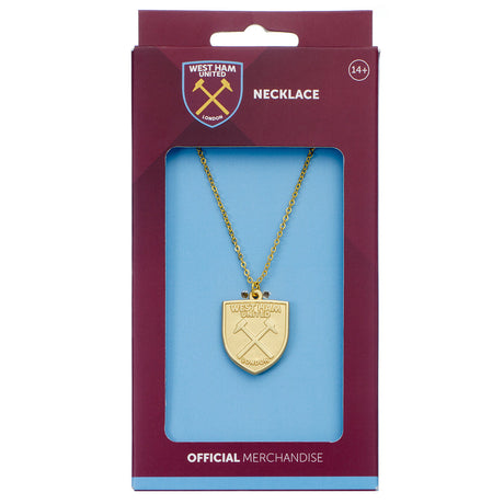 West Ham United FC Gold Finish Crest Necklace: 3 - Necklaces By West Ham United