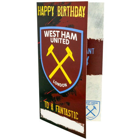 West Ham United FC Personalised Birthday Card: 2 Greeting Cards By West Ham United