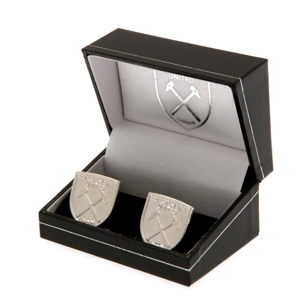 West Ham United FC Silver Plated Formed Cufflinks: 1 - Cufflinks & Tie Slides By West Ham United