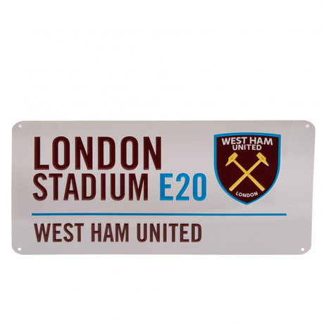 West Ham United FC White Street Sign: 1 Signs & Plaques By West Ham United